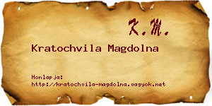 Kratochvila Magdolna névjegykártya